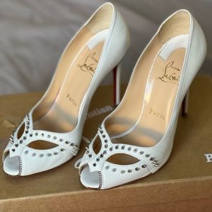 Louboutin pigalle white heels